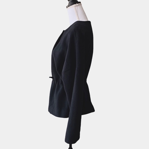 EVETTE & K BLACK WOOL ZIP UP JACKET - Picture 2 of 14